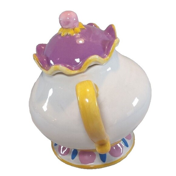 Ceramic Beauty and the Beast Tea Pot by Treasure Craft 1994 Mrs. Potts Made USA - Picture 5 of 15